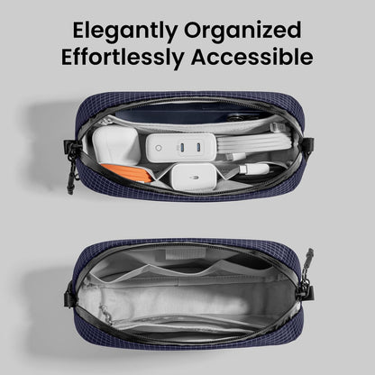 tomtoc Electronics Organizer Travel Case Performance, Water Resistant Bag Cable Tech Pouch Accessories, Carry Storage for Cord, Phone, Cables, Airpods, USB Flash Drive, Daily Items