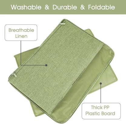 ANMINY Storage Bins with Zipper Lids 51.9 Qt Lidded Fabric Storage Boxes Baskets Cubes with Handles Collapsible Washable Cotton Linen Closet Shelf Clothes Organizer - Green, Extra Large