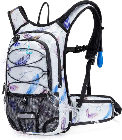 15L Insulated Hydration Backpack Pack with 2L Water Bladder Lightweight Hiking Backpack Bag for Women Men Daypack for Hiking Running Festival Camping Biking