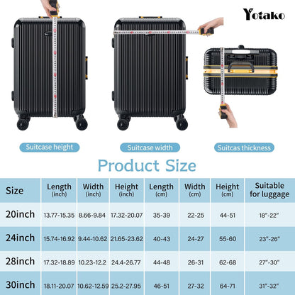 Yotako Luggage Cover,Thicker Luggage Protector Elastic Suitcase Cover Protector, Travel Anti Scratch Fits 18-32 Inch Suitcase Travel Accessories (24", Black)