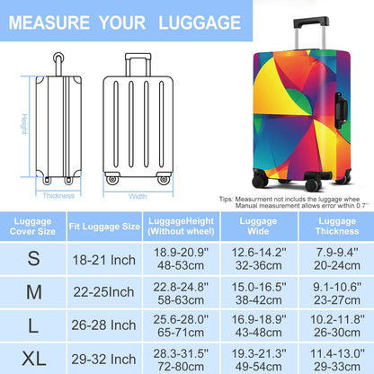 Luggage Cover Washable Suitcase Protector Anti-Scratch,Stretchable Fit for 20-34Inch Luggage Durable Travel Bag Cover with Zipper Closure (Multicolored, L(fits 28-30Inch suitcase))