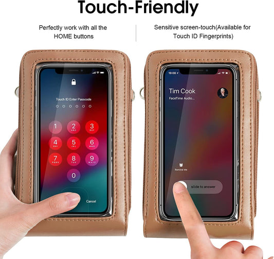 Crossbody Cellphone Purse Women Touch Screen Bag RFID Blocking Wallet Handbag Shoulder Strap