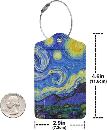 Vincent Van Gogh Starry Sky Night Luggage Cover Washable Suitcase Protector, Luggage Tag Travel Birthday Gifts For Men Women (XL 29-32 Inch Luggage)