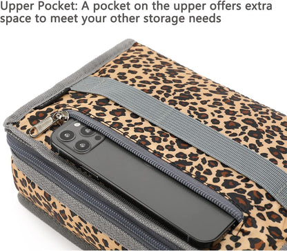 FlowFly Small Insulated Lunch box Portable Soft Bag Mini Cooler Thermal Meal Tote Kit with Handle for Work & School, Leopard
