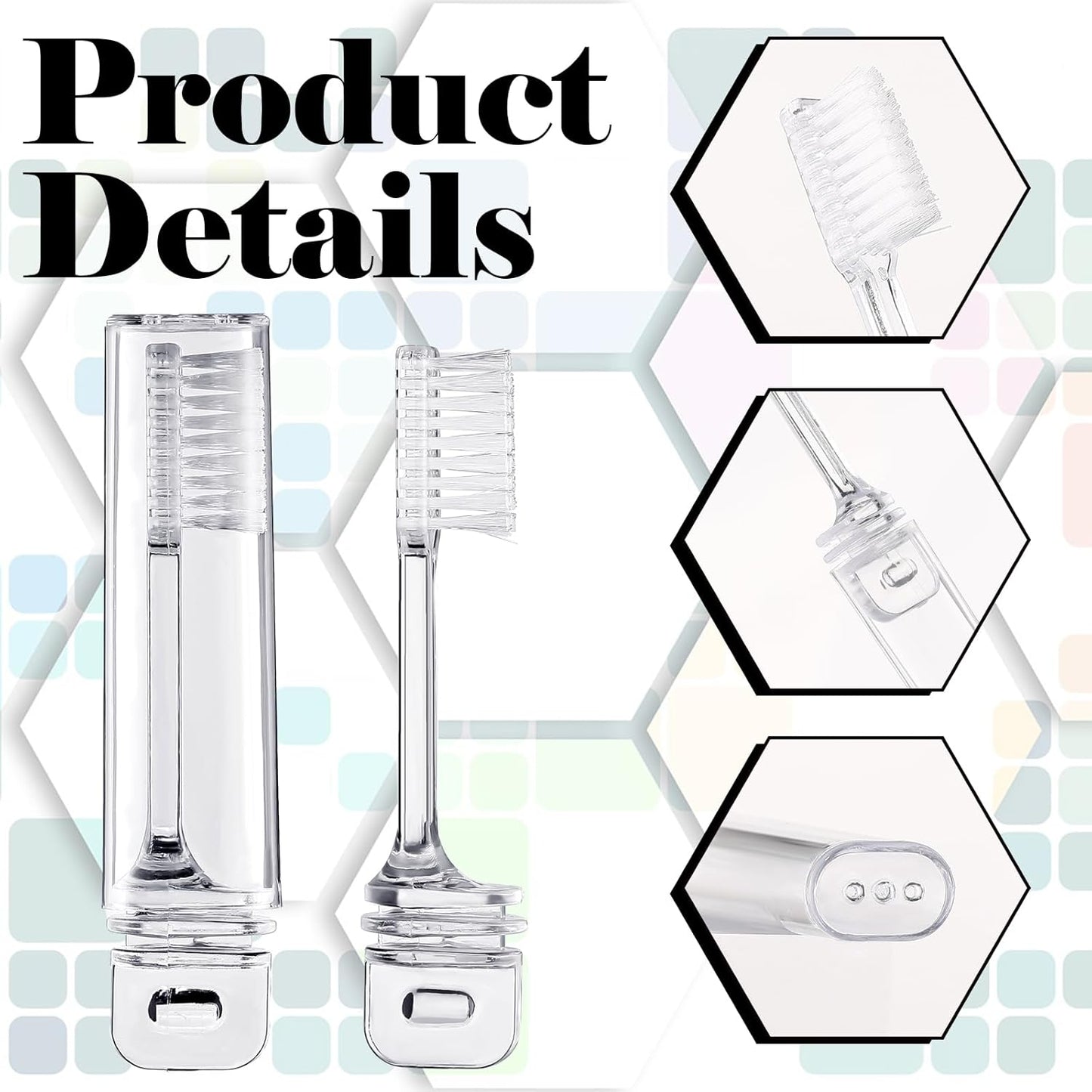 Patelai 4 Pieces Travel Toothbrush Set, Soft Bristle Mini Foldable Tooth Brush with Case, Individually Wrapped Small Portable Travel Size Toiletries Stuff for Camping (Clear)