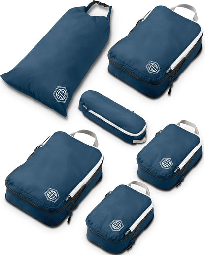 Compression Packing Cubes Set for Travel - Lightweight, Durable Clothes Organizer for Carry-On Luggage and Suitcases by TRIPPED Travel Gear