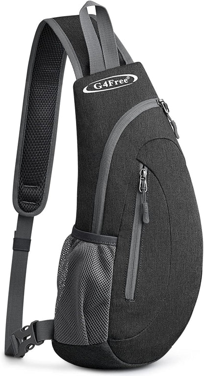 G4Free Sling Bag for Men Women, Small Crossbody Backpack Lightweight Chest Shoulder Bags for Travel, Outdoor and Sports (Dark Grey)