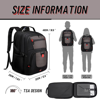 Z-MGKISS Travel Backpack, TSA Airline Approved, Travel Laptop Backpack with USB Charging Port, Extra Large
