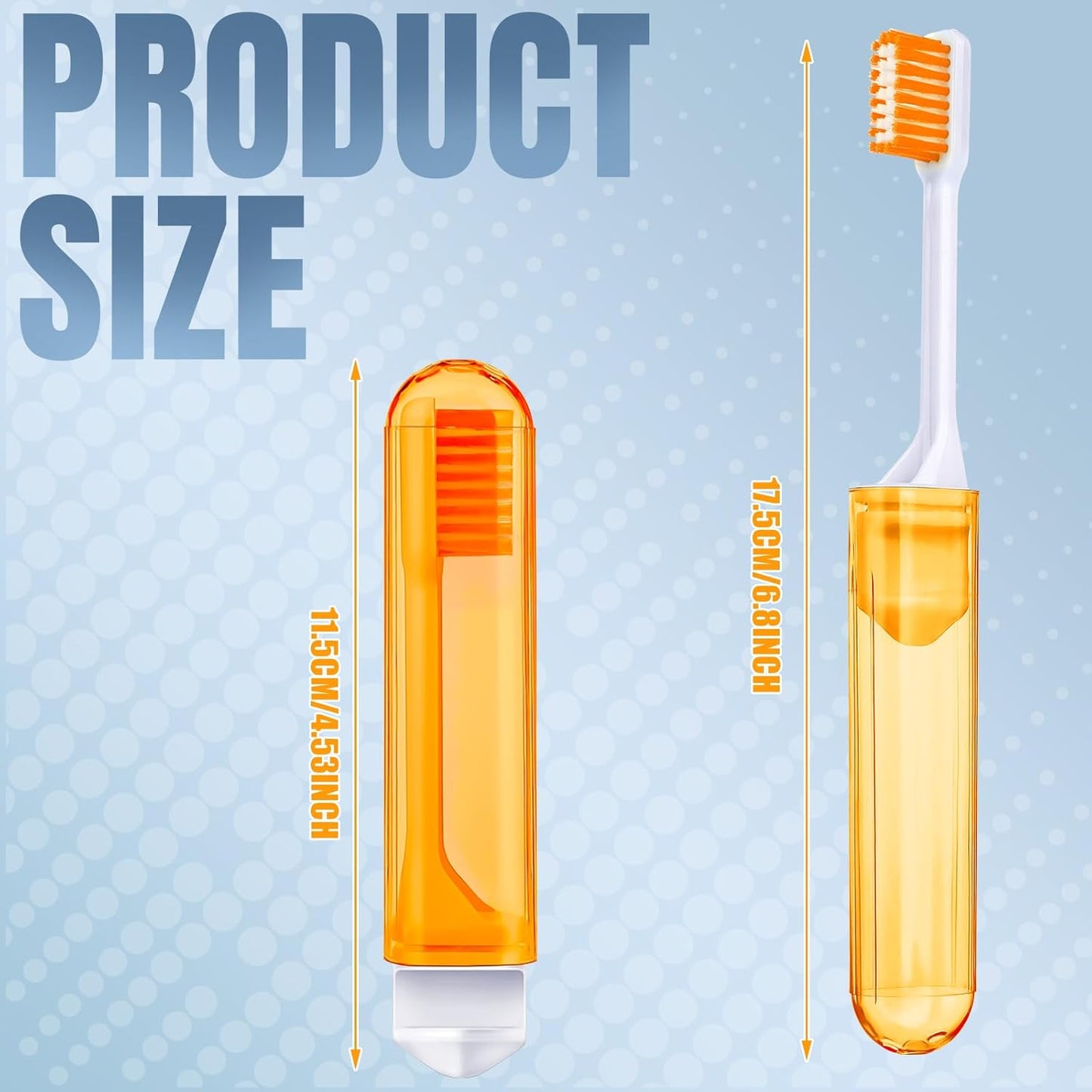 Patelai 4 Pieces Travel Toothbrush Set, Soft Bristle Mini Foldable Tooth Brush with Case, Individually Wrapped Small Portable Travel Size Toiletries Stuff for Camping (Warm Color)