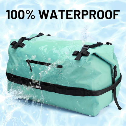 MIER Large Waterproof Duffel Bag Rolltop Dry Backpack Duffle Bags for Kayaking, Rafting, Boating, Swimming, Camping, Travel, Gym, Beach, 60L/80L