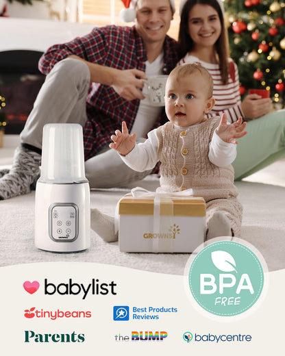 Bottle Warmer, GROWNSY 8-in-1 Fast Baby Milk Warmer with Timer for Breastmilk or Formula, Accurate Temperature Control, with Defrost, Sterili-zing, Keep, Heat Baby Food Jars Function