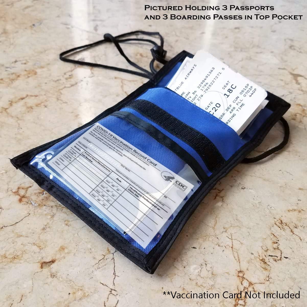 Specialist ID 2 Pack - Travel Passport Wallet - 4 x 3 Display Window - Adjustable Lanyard w/Pen Slots and 3 Pockets for Money, Ticket, Document (Assorted)