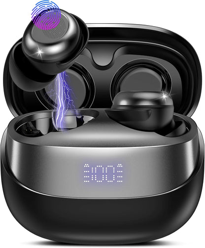 Sleep Earbuds Bluetooth 5.4 in Ear Light-Weight Headphones, Mini Sleep Headphones Small Design for Side Sleepers, 47H Playtime with Charging Case, Clear Calls Earphones, Black