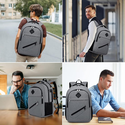 Backpack, School Backpacks for Teen Boys & Girls, Student Bookbag Fits 17.3 Inch Laptop with USB Charging Port, Water Resistant Travel Backpack, Sturdy Anti Theft Computer Bag Gifts Men Women