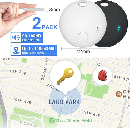 Bluetooth Tracker for Android, 2 Pack Item Finder Work with Google Find My Device App, Keys Finder and Item Locator for Keys Wallet Bags Pets ONLY Android, Smart Tracking Tag for Luggage, Backpack