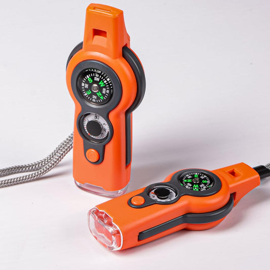 Emergency Survival Function Whistle, Outdoor Multifunctional Tool Safety Whistle with Lanyard, Ideal for Kayaking, Boating, Hiking, Camping, Climbing, Hunting, Fishing, Rescue Signaling