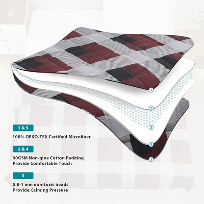 L'AGRATY Weighted Blanket - 60"x80" 15lbs Cooling Breathable Heavy Blanket Microfiber Material with Glass Beads for Adult All-Season Summer Fall Winter Soft Thick Comfort