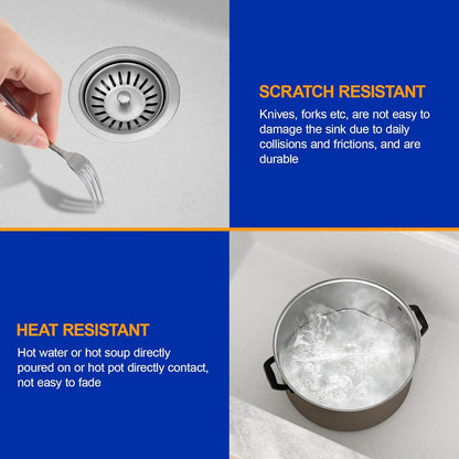 Dcolora 28 Inch White Undermount Kitchen Sink Workstation Single Bowl Modern Kitchen Sink Granite Composite,#DC-GU0003WS