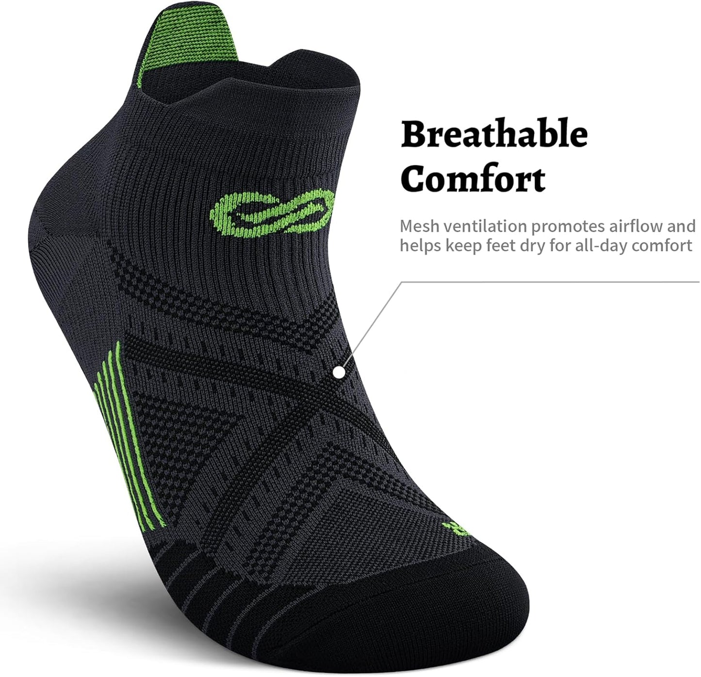 PAPLUS Ankle Compression Sock for Men and Women 2/4/6 Pairs, Low Cut Compression Running Sock with Ankle Support