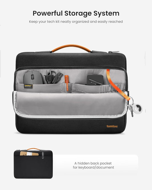 tomtoc 360 Protective Laptop Carrying Case for 13-inch New Surface Pro 11th, Copilot+PC 2024, Surface Pro 10/9/8/X with Signature Keyboard/X Keyboard, Water-Resistant Laptop Sleeve, Black