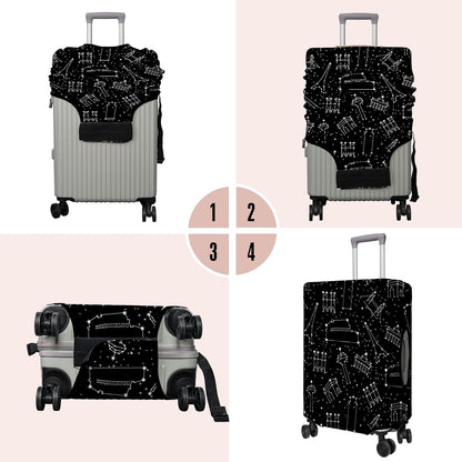 Travel Luggage Cover Suitcase Protector Fits 18-32 Inch Wheel Covers PatternedTravel Related Items Flower Luggage Protector Elastic M
