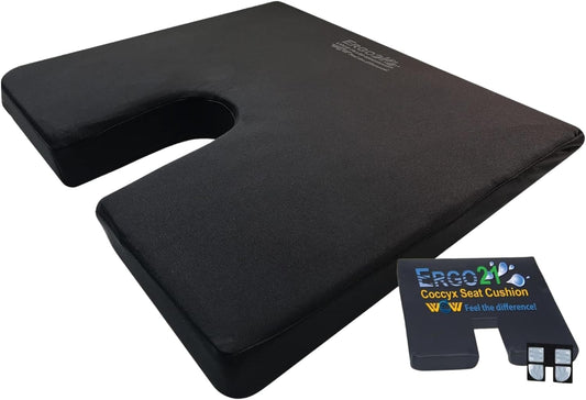 LiquiCell Coccyx Seat Cushion, Aid for Tailbone Pain Relief, Sciatica Pain, Back Support | Donut Like Butt Pillow for Long Hours Sitting at Home/Office Chair (18" W x 17" L x 2" H)