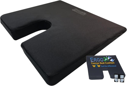 LiquiCell Coccyx Seat Cushion, Aid for Tailbone Pain Relief, Sciatica Pain, Back Support | Donut Like Butt Pillow for Long Hours Sitting at Home/Office Chair (20" W x 18" L x 2.5" H)