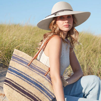 DRESHOW Beach Hats for Women Big Straw Wide Brim Summer Hat Floppy Foldable Roll up Cap Sun Hat UPF 50+