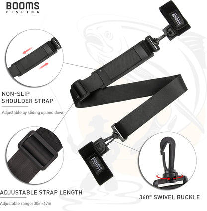 Booms Fishing RS4 Rod Carrier Strap Sling Shoulder Belt, Black