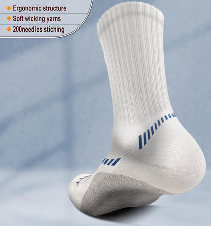 BULLIANT Compression Socks for Men 6Pairs, Athletic Crew Socks Cushioned For Men Sports Running-Arch Support