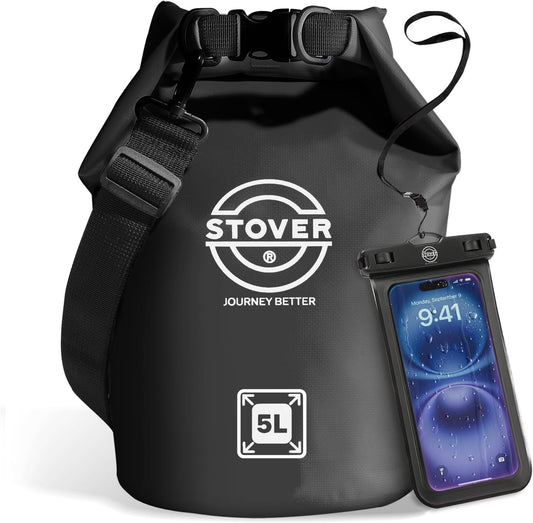 STOVER 5/10/25/30/40/55L Waterproof Backpack- Floating Dry Bag for Kayaking, Travel, Beach, Hiking, & Camping, Men/Women