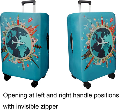 WUJIAONIAO Travel Luggage Cover Baggage Suitcase Cover Protector Skins 18-32 Inch (A15 Go Travel, L (for 25-28 inch luggage))