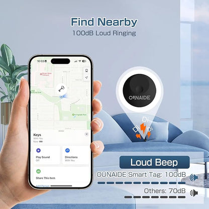 Air-Tags-2 Pack, Smart Air Tracker Tag, Bluetooth Tracker for Apple Find My (iOS Only), Waterproof Key Finder Tracking Device for Kids Keys Luggage Bags Wallets Pets and More - Black&White