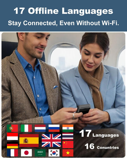 Language Translator Device No WiFi Needed, Dual Screen Real Time Translator Two Way Voice Translation with 139 Languages Online, Offline&Recording&Photo＆Text&Group Translation for Business Travel