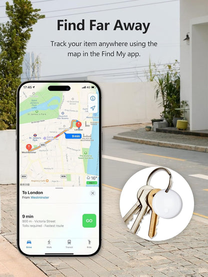 Tracker Tags, Item Finder Work with Apple Find My (iOS Only), Tracking Device Locator Smart Tag for Luggage, Keys, Wallet, Bike, Pets, Bags (White, 2 Pack)