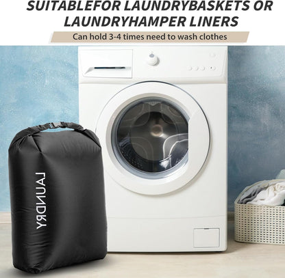 Travel Laundry Bag, Vacuum Compression Dirty Clothes Travel Bag Waterproof Wet Dry Bags Large Capacity Space Saver Bags Reusable Camp Clothes Organizer for Sports College Dorm Laundromat (1 Pcs )Black
