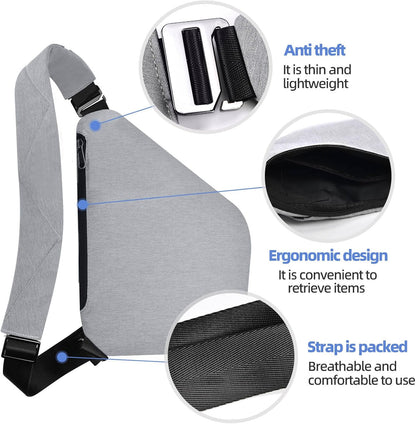 Anti Theft Crossbody Bag,Anti Theft Travel Bag for Women Men,Sling Crossbody Bag for Travel, Sport, Work