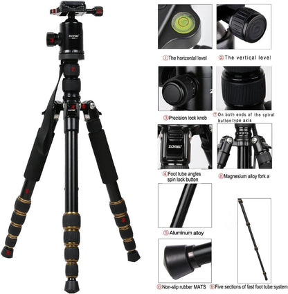 ZoMei Z669 Magnesium Aluminum Alloy Travel Camera Tripod with Ball Head for Canon,Sony,DSLR