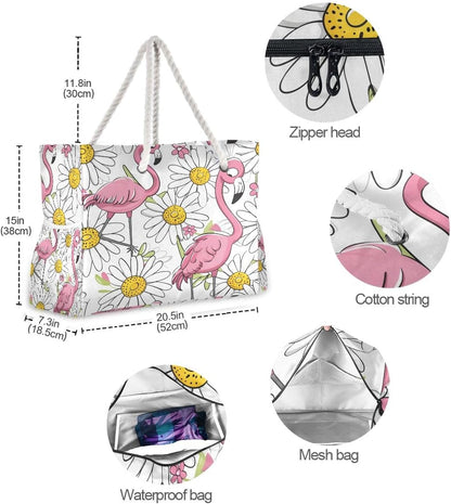 senya Large Beach Bags Totes Canvas Tote Shoulder Bag Soft Wave Water Resistant Bags for Gym Travel Daily Ocean