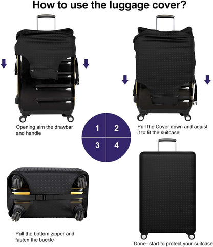 7-Mi Travel Luggage Protector Suitcase Cover 22"-24" Suitcase Dust Cover Size M