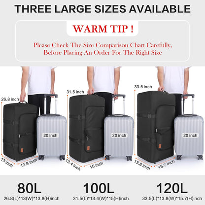 100L Duffle Bag for Travel, Extra Large Foldable Waterproof Travel Duffel Bags Weekender Overnight Bag for Men and Women with Shoe Compartment