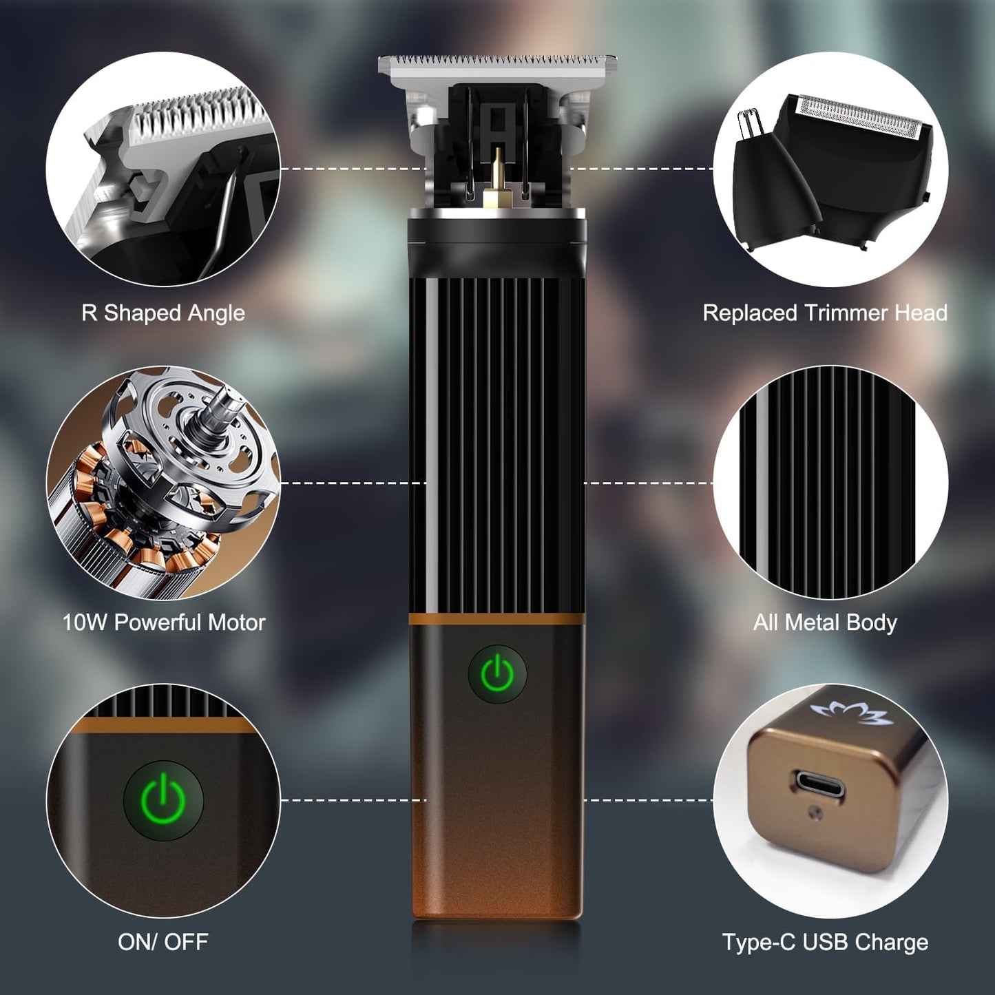 RESUXI Hair Clippers for Men T-Blade Trimmer Electric Shaver Razor Nose Hair Trimmer Set,Beard Grooming Kit 3 in 1 for Nose Ear Body Face Mustache,Father Gifts for Him