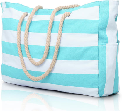 Becokan Beach Bag Large Beach Tote Bag for Women Waterproof Sandproof Swim Pool Bag With Zipper