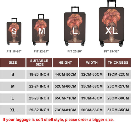 WUJIAONIAO Travel Luggage Cover Baggage Suitcase Cover Protector Skins 18-32 Inch (Brown A10, M (for 22-24 inch luggage))