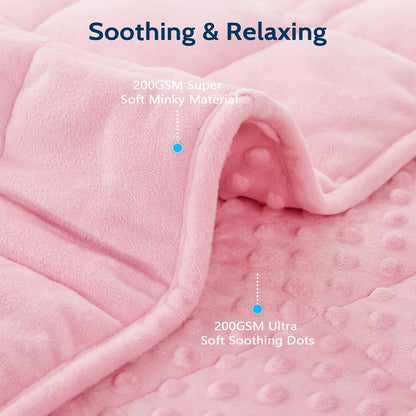 L'AGRATY Weighted Blanket for Adult - 48"x72" 15lbs Minky Dots Heavy Blanket with Glass Beads: Soft Breathable for All-Season Summer Fall Winter Thick Comfort for Sleeping