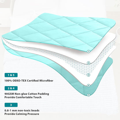 L'AGRATY Weighted Blanket - 60"x80" 20lbs Cooling Breathable Heavy Blanket Microfiber Material with Glass Beads for Adult All-Season Summer Fall Winter Soft Thick Comfort