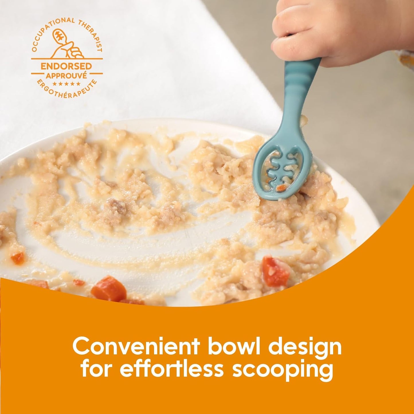 NumNum Baby Spoons Set, Baby Essentials Pre-Spoon GOOtensils for 6+ Months, First Stage Self-Feeding Spoons for Baby Led Weaning (BLW), Silicone Toddler Utensils, BPA-Free, 4 Pack Blue