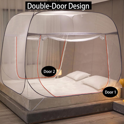 CMINGJ Mosquito Net for Bed, Portable pop up Mosquito Netting with Bottom, Free Installation-Suitable for Bedroom, Camping, Folding Portable Design for Baby Adults (Gray) L79 x W71 x H61