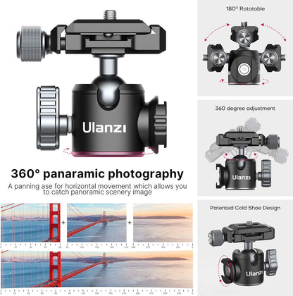 Portable Desktop Mini Tripod PICTRON MT-24 Compact Camera Tripod Aluminum Alloy with 360° Ball Head,1/4 inches Quick Release Plate for DSLR Camera Video Camcorder, Load up to 11lbs/5kg