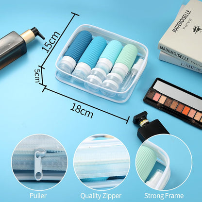16 Pack Travel Bottles Set, TSA Approved Leak Proof Silicone Squeezable Containers for Toiletries, Refillable Travel Accessories for Conditioner, Shampoo, Lotion & Body Wash Accessories